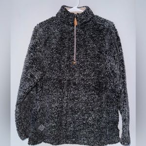 Simply Southern Charcoal Gray Sherpa Pullover With Pockets. Size Small.